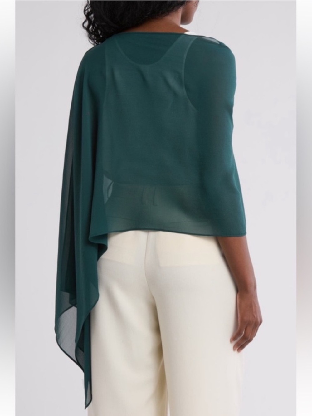 NWT Eileen Fisher 100% Silk Poncho Wrap Scarf One Size - Picture 2 of 3